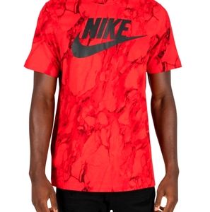 I am selling a red nike camouflage shirt.